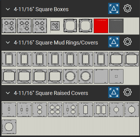 Bluebeam Toolset Electrical 4-11/16" Boxes Covers