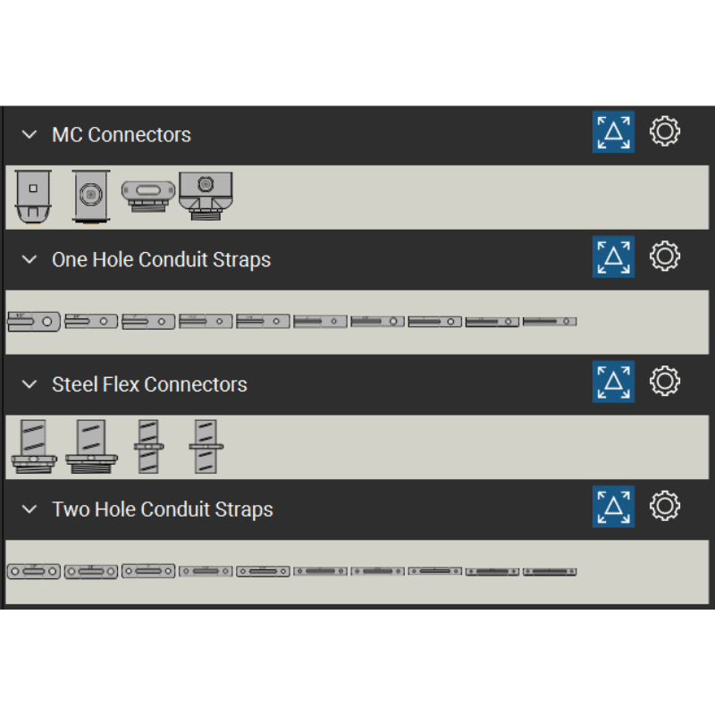 Bluebeam Toolset Conduit Straps and EMT Fittings