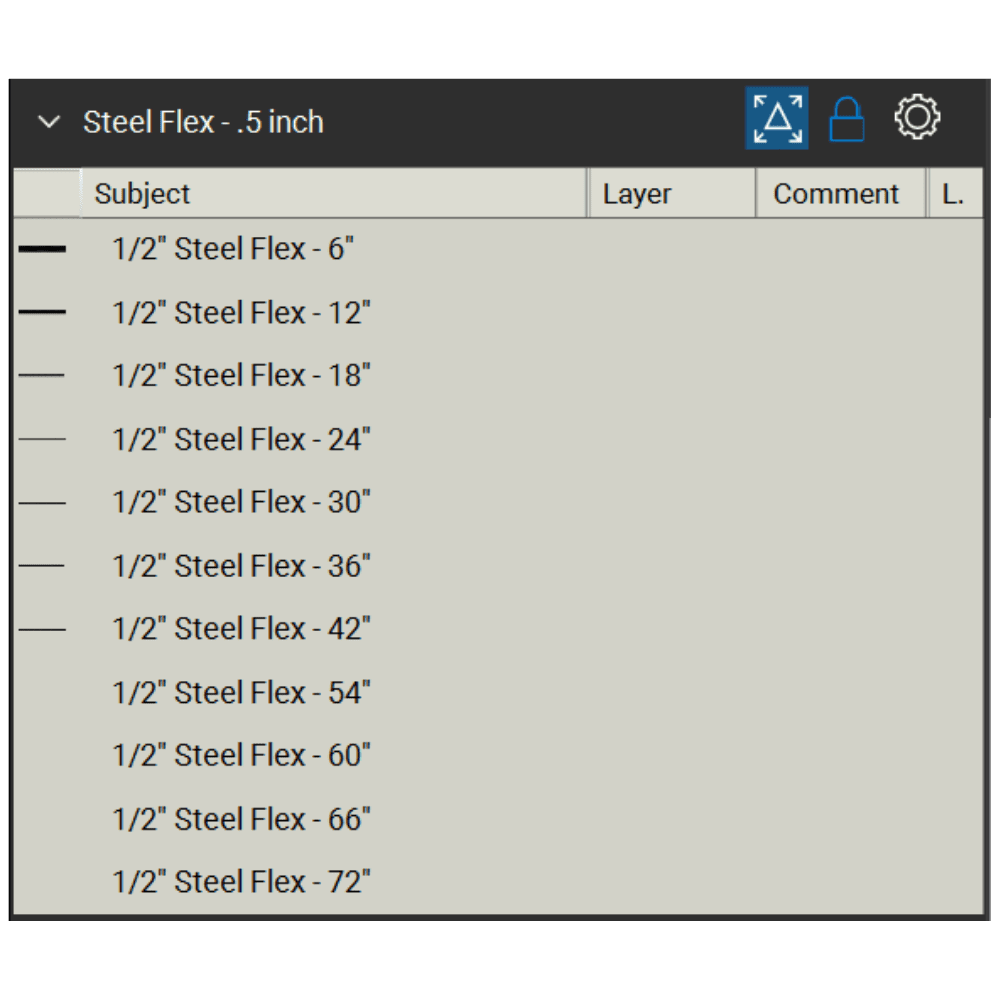 Bluebeam Toolset Steel Flex .5 inch