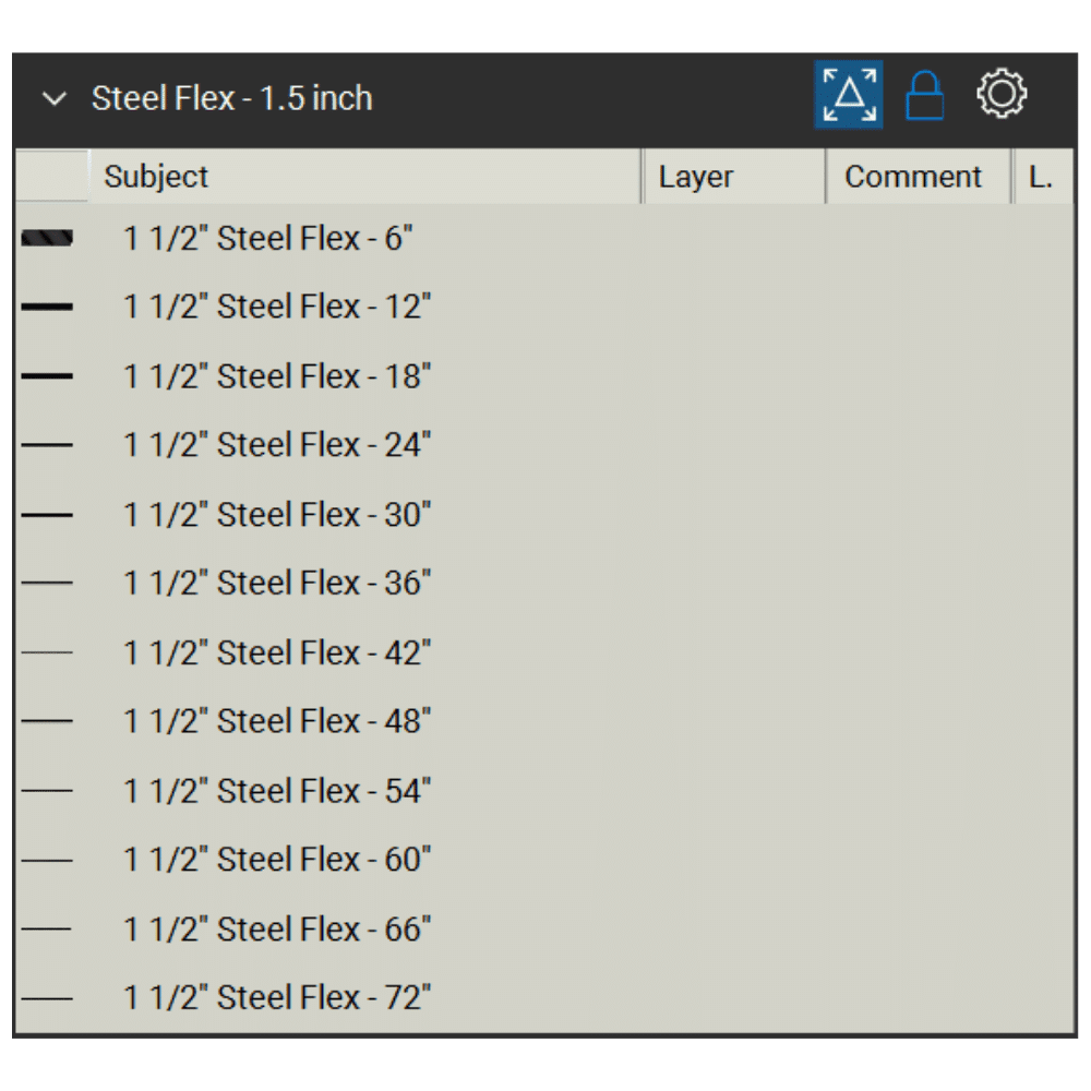 Bluebeam Toolset Steel Flex 1.5 inch