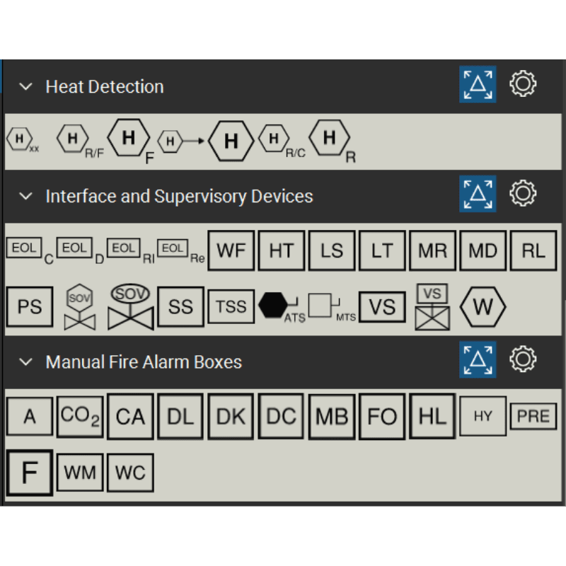 Bluebeam Tool Set Fire Alarm Symbols
