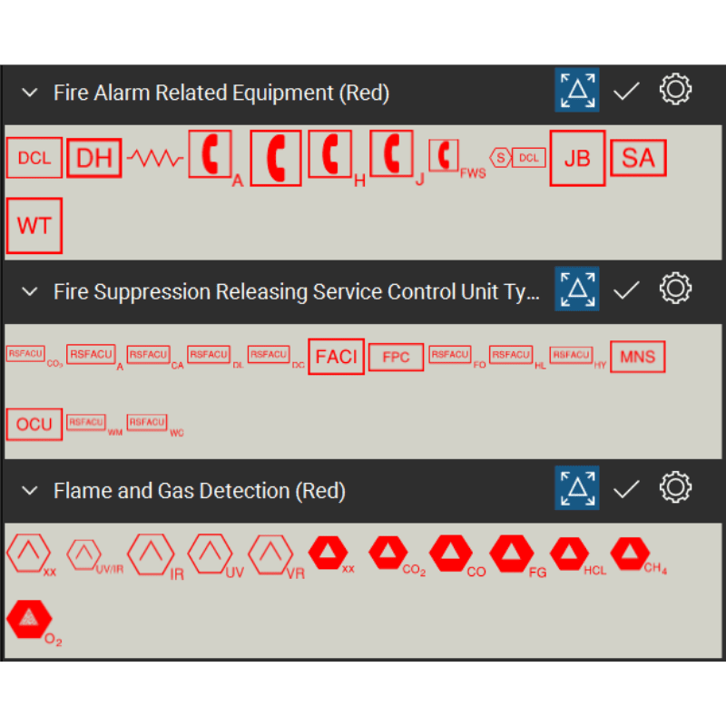 Bluebeam Tool Set Fire Alarm Symbols