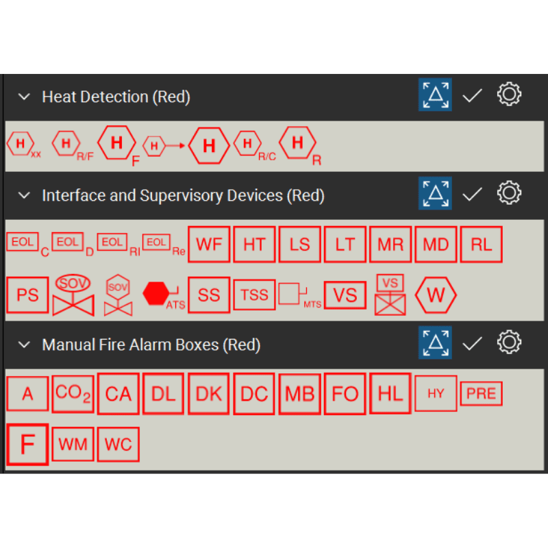 Bluebeam Tool Set Fire Alarm Symbols
